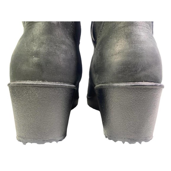 Eddie Bauer Lodge Wedge Waterproof Insulated Boot Women size 8.5 Black Leather - Picture 5 of 11